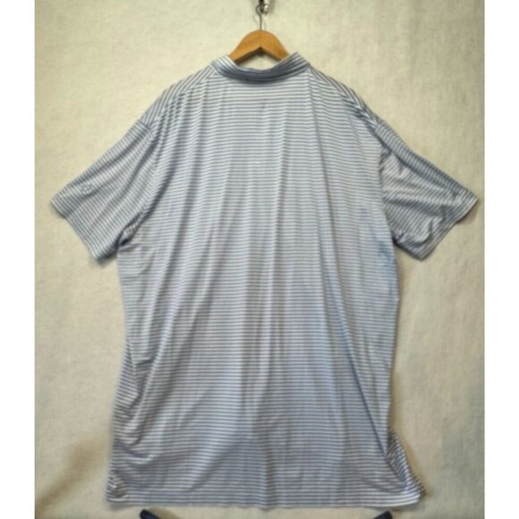 RLX Ralph Lauren Polo Shirt Short Sleeved Blue and White Striped Men's Size XXL - Picture 2 of 7